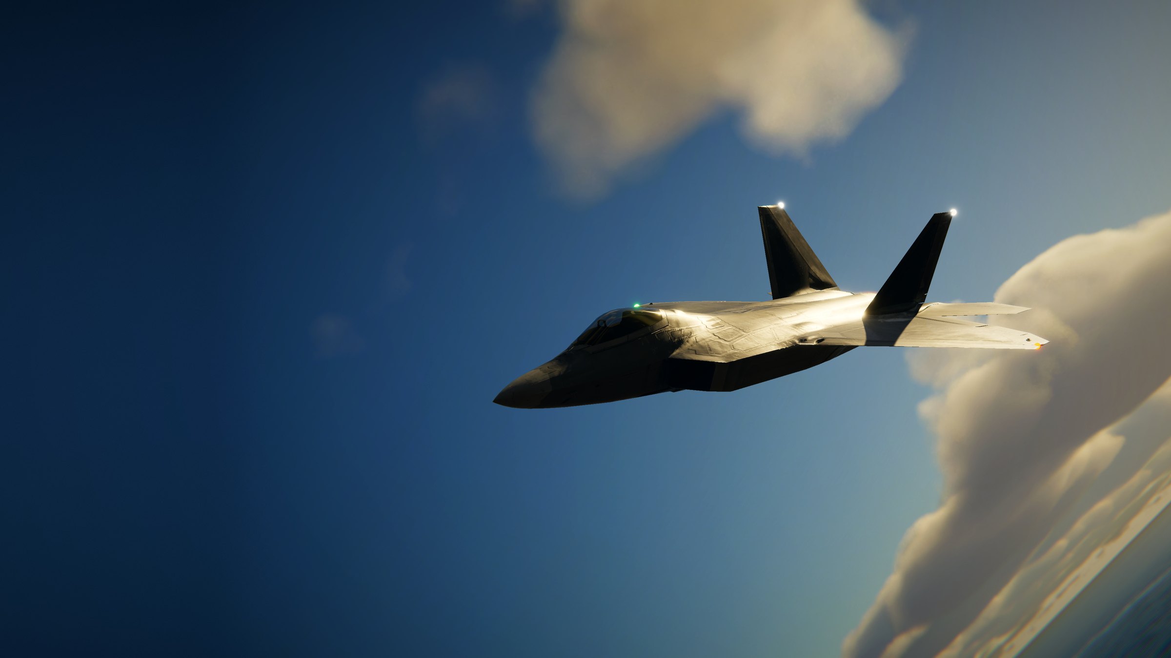 An F-22 Raptor banking over the Pacific in Iron Eagle